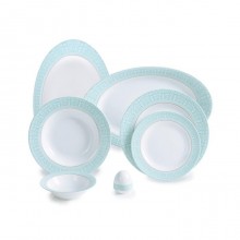 Zarin Iran Italia F Sepid Sadaf Turquoise 28pcs Dinnerware Set