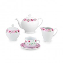 Zarin Iran Italia F Pink Rose 17pcs Tea Set