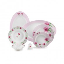 Zarin Iran Italia F Pink Rose 28pcs Dinnerware Set