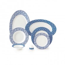 Zarin Iran Italia F Meybod Dark Blue 28pcs Dinnerware Set
