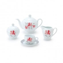 Zarin Iran Italia F Valencia Red 17pcs Tea Set