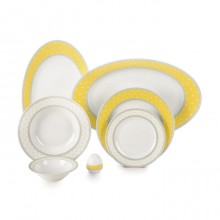 Zarin Iran Italia F Seville Yellow 28pcs Dinnerware Set