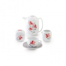 Zarin Iran Quattro Valencia Red 17pcs Tea Set