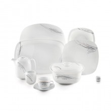 Zarin Iran Quattro Alba Gray Platinum 98pcs Dinnerware Set