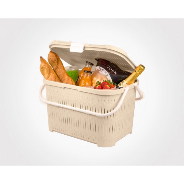 Limon Bamboo Design Picnic Basket-S