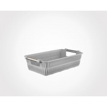 Limon Bamboo Design Basket With Steel Handle-S